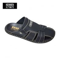 MEN UPPER STITCHING COMFORT SLIPPER (MA 393-BK) (AL.X)