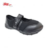 VELCRO STRAP BLACK SCHOOL SHOE (204-034-BK)(MX.XN)