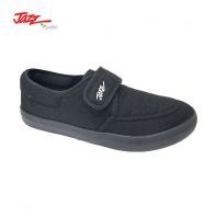 VELCRO STRAP BLACK SCHOOL SHOE (204/306-038-BK)(AR.NN/AN.MN)
