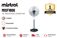 MISTRAL MISF1800 Kipas Berdiri 18" | Aliran Angin Kuat | 3 Kelajuan | Ketinggian Boleh Laras | Opera