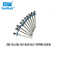 ��GW GeWalt��Zinc Yellow Hex Head Self-Tapping Screw | #10 & #12 Gauge | Multi-Purpose Metal & Wood Fa