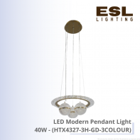 LED Modern Pendant Light 40W - HTX4327-3H-GD-3COLOUR LED Modern Pendant Light 40W - HTX4327-3H-GD-3COLOUR