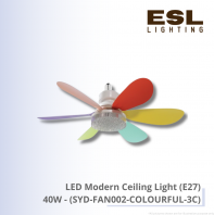 LED Modern Ceiling Light E27 40W - SYD-FAN002-COLOURFUL-3C