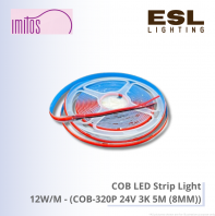 IMITOS COB LED Strip Light 12W/M - COB-320P 24V 3K 10M (8MM)