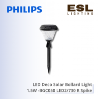 Philips LED Deco Solar Bollard Light 1.5W - BGC050 LED2/730 R Spike IP65 Philips LED Deco Solar Bollard Light 1.5W - BGC050 LED2/730 R Spike IP65