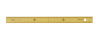 Shinwa 71760 / Bamboo ruler, 30cm, upper and lower sections, 1mm pitch, with eyelets