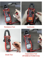 HABOTEST HT206D 6000 Counts 600A 10nF Clamp Multimeter DC Current
