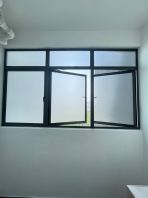yard casment window 3 panel + above fix panel @Suria Garden puchong by Binastra,puchong