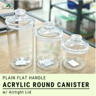 Acrylic Airtight Plain Storage Jar (400ml/700ml/1000ml)Round Canister w/Lid