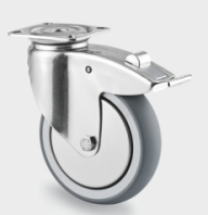 TENTE POLYPROPYLENE CENTER GREY RUBBER WHEEL WITH STEEL THREADGUARD - 2477 PJH SERIES