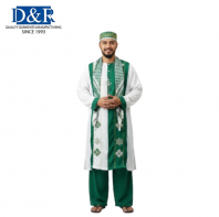 OEM Men Baju Melayu Cekak Musang Modest Traditional Muslim Wear Islamic Wedding Suit Formal Outfit Polyester