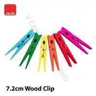 Colour Wood Clips 7.2cm (6 pcs/pck)
