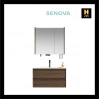 Senova PVC Cabinet Gilded Stone Basin LED Mirror Cabinet Set SVGT1800
