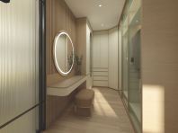 Master Bedroom Walk-in Wardrobe | Dressing Table | Fluted Panel | Reed Glass | Curve Design | Wooden Style | Modern Minimalist | By MCS Design & Construct Sdn Bhd Master Bedroom Walk-in Wardrobe | Dressing Table | Fluted Panel | Reed Glass | Curve Design | Wooden Style | Modern Minimalist | By MCS Design & Construct Sdn Bhd