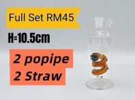 KB107 (GLASS BONG) FULL SET RM45 (2= Popipe) (2= Straw)
