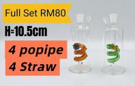 KB108 (GLASS BONG) FULL SET RM80 (4= Popipe) (4= Straw)