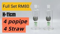 KB112 (GLASS BONG) FULL SET RM80 (4= Popipe) (4= Straw)