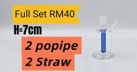 KB119 (GLASS BONG) FULL SET RM40 (2= Popipe) (2= Straw)
