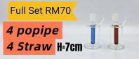 KB120 (GLASS BONG) FULL SET RM70 (4= Popipe) (4= Straw)