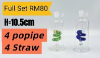 KB122 (GLASS BONG) FULL SET RM80 (4= Popipe) (4= Straw)