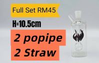 KB123 (GLASS BONG) FULL SET RM45 (2= Popipe) (2= Straw)