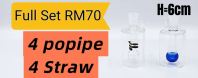 KB126 (GLASS BONG) FULL SET RM70 (4= Popipe) (4= Straw)