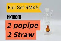 KB129 (GLASS BONG) FULL SET RM45 (2= Popipe) (2= Straw)