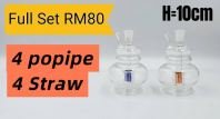 KB132 (GLASS BONG) FULL SET RM80 (4= Popipe) (4= Straw)