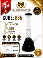 SHISHA BONG/GLASS BONG/WATER PIPE/MINI BONG/HOOKAH BONG/GLASS PIPE (FULL SET INCLUDED DOWNSTEM & GLASS BOWL) B85 (BLACK)