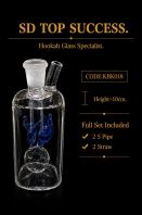 KBK018 (BLUE) KICAP BONG (1SET, 2PIPE, 2STRAW)