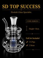 KBK024 (BLUE) KICAP BONG (1SET, 2PIPE, 2STRAW)
