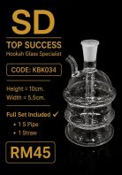 KBK034 (TRANSPARENT) KICAP BONG (1SET, 1PIPE, 1STRAW) Portable Water Pipe Compact Durable Smoking Accessory