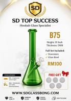 SHISHA BONG/GLASS BONG/WATER PIPE/HOOKAH BONG B75 (GREEN) (FREE GIFT)