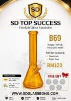 SHISHA BONG/GLASS BONG/WATER PIPE/HOOKAH BONG B69 (YELLOW) (FREE GIFT)