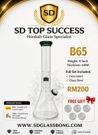 SHISHA BONG/GLASS BONG/WATER PIPE/HOOKAH BONG B65 (GREEN) (FREE GIFT)