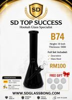 SHISHA BONG/GLASS BONG/WATER PIPE/HOOKAH BONG B74 (BLACK) (FREE GIFT) )