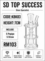 KBK83 (TRANSPARENT) KICAP BONG (1SET, 5 POPIPE, 5STRAW)