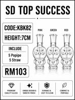 KBK82 (DOREMON TRANSPARENT) KICAP BONG (1SET, 5 POPIPE, 5STRAW)