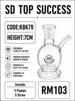 KBK79 (TRANSPARENT) KICAP BONG (1SET, 5 POPIPE, 5STRAW)