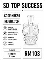 KBK80 (TRANSPARENT) KICAP BONG (1SET, 5 POPIPE, 5STRAW)
