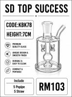 KBK78 (TRANSPARENT) KICAP BONG (1SET, 5 POPIPE, 5STRAW)