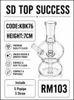 KBK76 (TRANSPARENT) KICAP BONG (1SET, 5 POPIPE, 5STRAW)