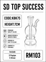 KBK75 (TRANSPARENT) KICAP BONG (1SET, 5 POPIPE, 5STRAW)