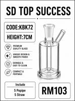 KBK72 (TRANSPARENT) KICAP BONG (1SET, 5 POPIPE, 5STRAW)