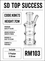 KBK73 (TRANSPARENT) KICAP BONG (1SET, 5 POPIPE, 5STRAW)