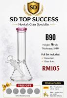 SHISHA BONG/GLASS BONG/WATER PIPE/MINI BONG/HOOKAH BONG/GLASS PIPE (FULL SET INCLUDED DOWNSTEM & GLASS BOWL) B90 (PINK)