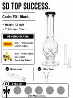 SHISHA BONG/GLASS BONG/WATER PIPE/HOOKAH BONG F01 BLACK (Complete Set)