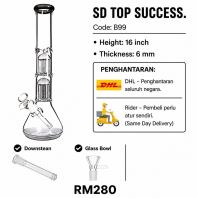 SHISHA BONG/GLASS BONG/WATER PIPE/MINI BONG/HOOKAH BONG/GLASS PIPE (FULL SET INCLUDED DOWNSTEM & GLASS BOWL) B99 (BLACK)