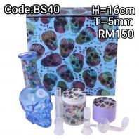 SHISHA BONG/GLASS BONG/WATER PIPE/HOOKAH BONG/MALAYSIA BEST SELLER BS40 (BLUE)