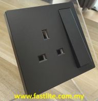 Simon 13A 1G S/S/O Big Rocker Smokey Black Color cw Sirim